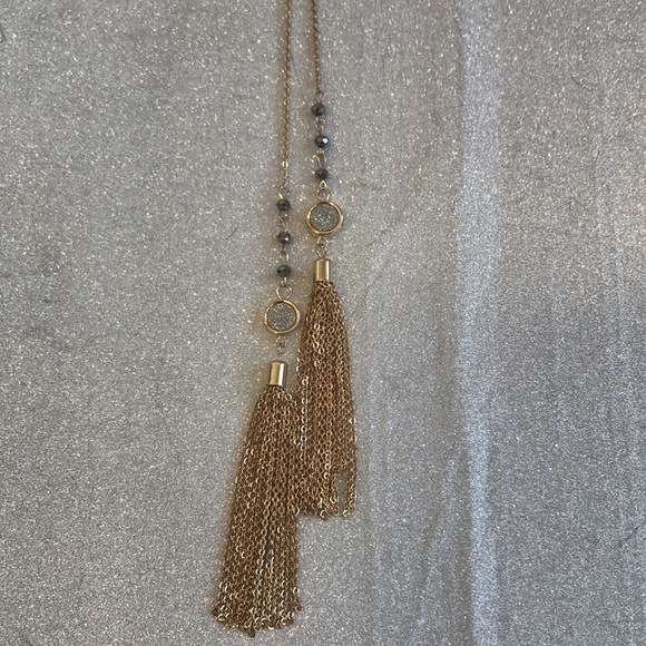 Guess gold hoop necklace with long tassels. - Picture 6 of 6